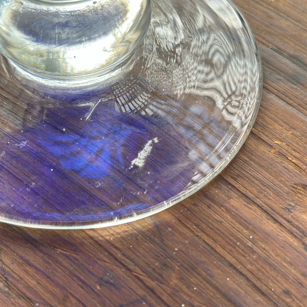 Cobalt Blue Bubbled Glass Vase or Candle Holder - Picture 4 of 6